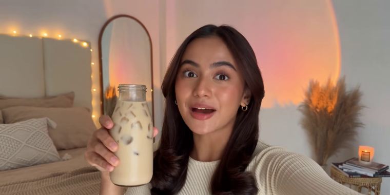 Video UGC gaya selfie dengan produk minuman